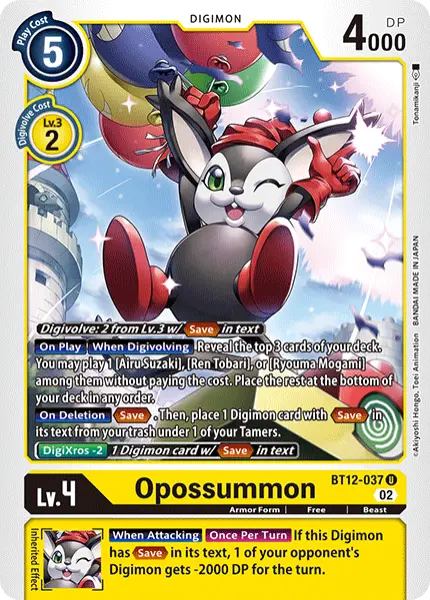 Digimon TCG Card 'BT12-037' 'Opossummon'