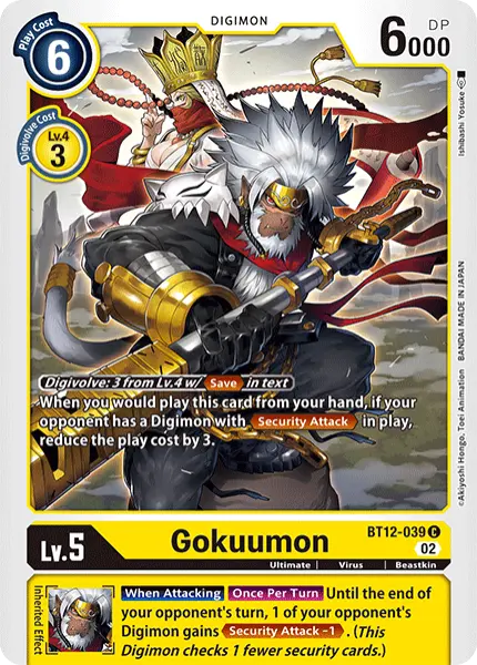 Digimon TCG Card BT12-039 Gokuwmon