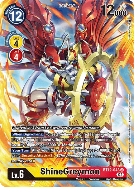 Digimon TCG Card 'BT12-043_P1' 'ShineGreymon'