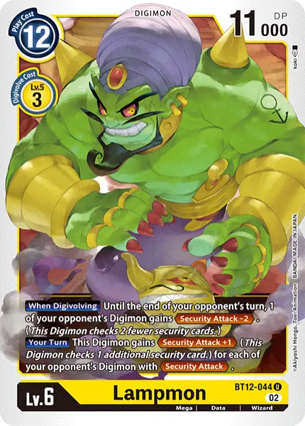 Digimon TCG Card BT12-044 Lampmon