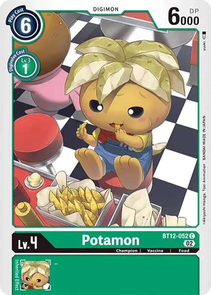 Digimon TCG Card BT12-052 Potamon