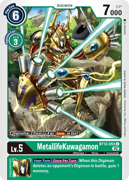 Digimon TCG Card 'BT12-053' 'MetallifeKuwagamon'