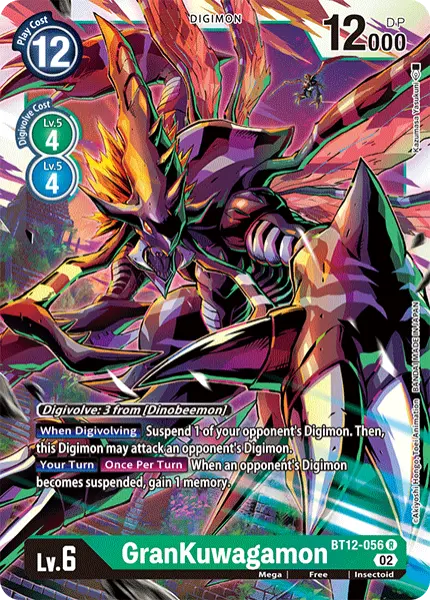 Digimon TCG Card 'BT12-056' 'GranKuwagamon'