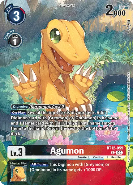 Digimon TCG Card BT12-059_P2 Agumon