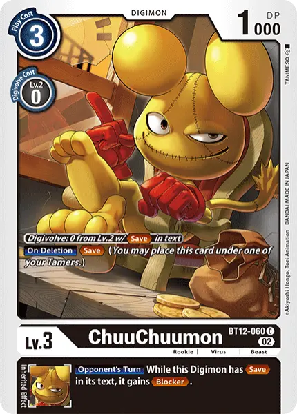 Digimon TCG Card 'BT12-060' 'ChuuChuumon'