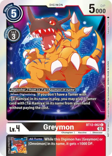 Digimon TCG Card BT12-062_P1 Greymon