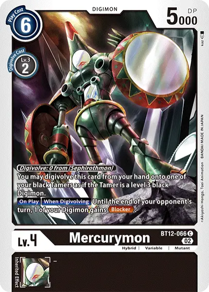 Digimon TCG Card 'BT12-066' 'Mercuremon'