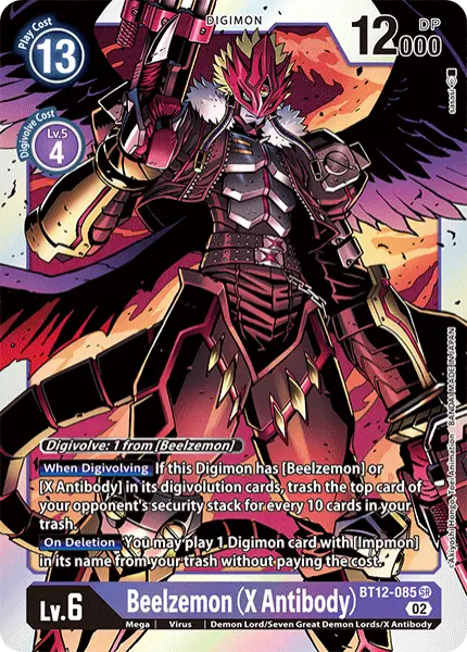 Digimon TCG Card 'BT12-085' 'Beelzemon (X Antibody)'