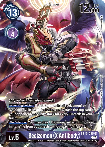 Digimon TCG Card 'BT12-085_P1' 'Beelzemon (X Antibody)'