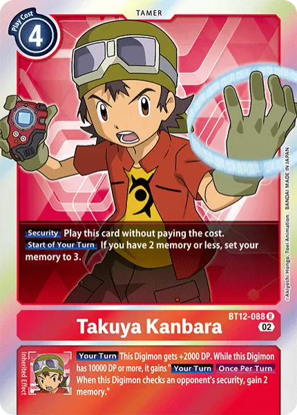 Digimon TCG Card 'BT12-088' 'Takuya Kanbara'