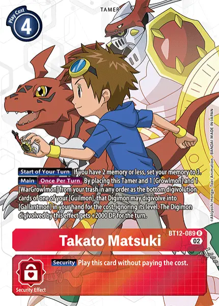 Digimon TCG Card BT12-089_P1 Takato Matsuki