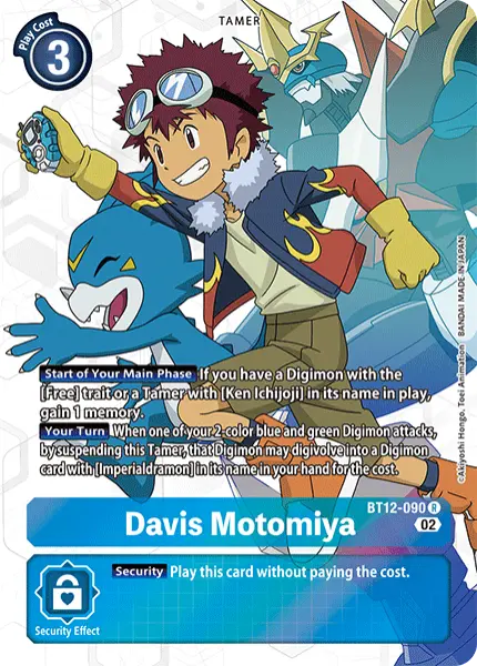 Digimon TCG Card 'BT12-090_P1' 'Davis Motomiya'