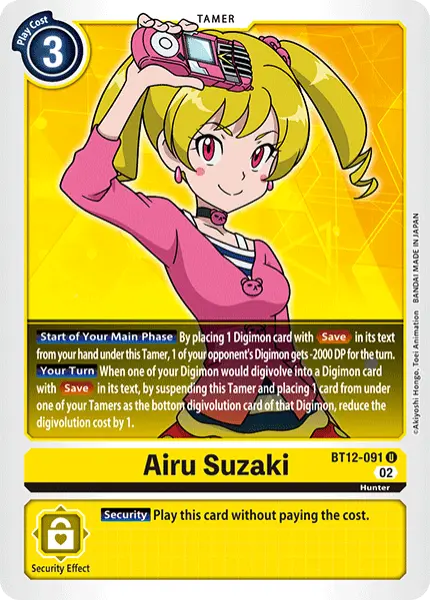 Digimon TCG Card 'BT12-091' 'Airu Suzaki'