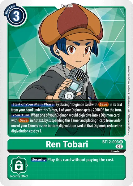 Digimon TCG Card BT12-093 Ren Tobari