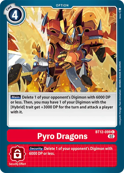 Digimon TCG Card 'BT12-099' 'Pyro Dragons'