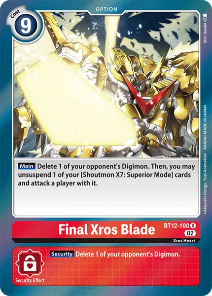 Digimon TCG Card 'BT12-100' 'Final Xros Blade'