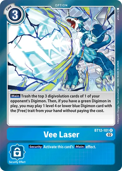 Digimon TCG Card 'BT12-101' 'Vee Laser'