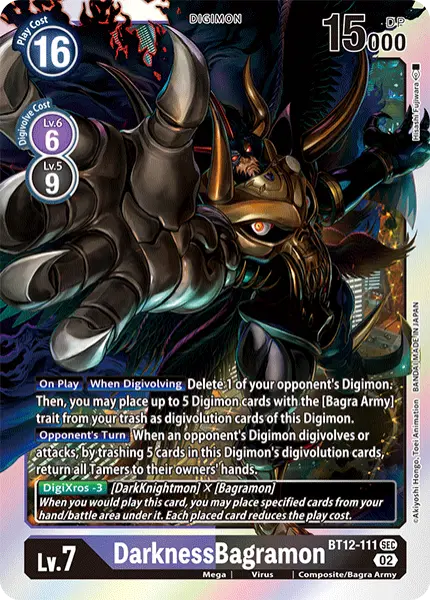 Digimon TCG Card 'BT12-111' 'DarknessBagramon'