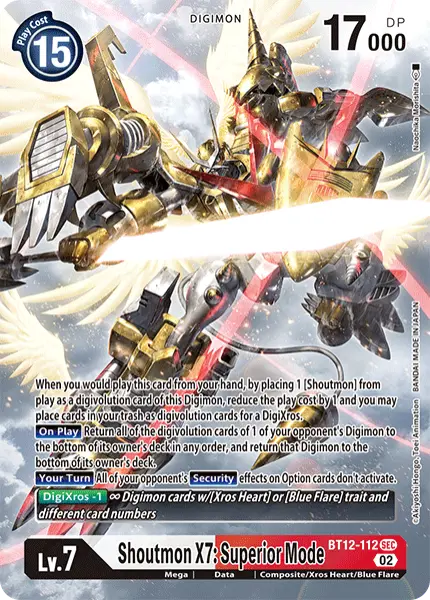 Digimon TCG Card 'BT12-112_P1' 'Shoutmon X7: Superior Mode'