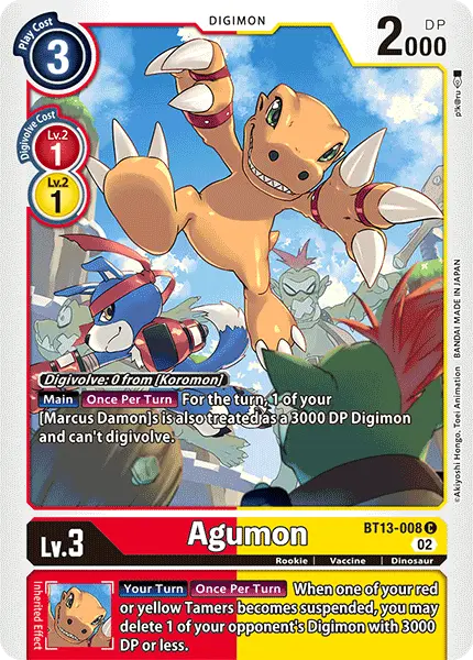 Digimon TCG Card 'BT13-008' 'Agumon'