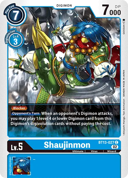 Digimon TCG Card 'BT13-027' 'Shaujinmon'