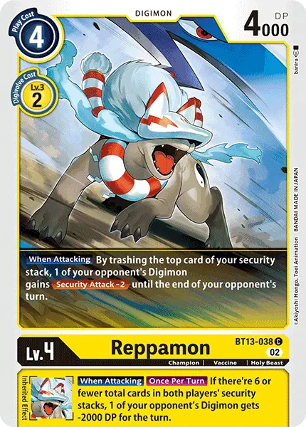 Digimon TCG Card BT13-038 Reppamon