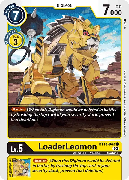 Digimon TCG Card BT13-043 LoaderLeomon