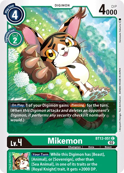 Digimon TCG Card BT13-051 Mikemon