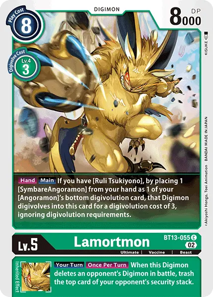 Digimon TCG Card BT13-055 Lamortmon