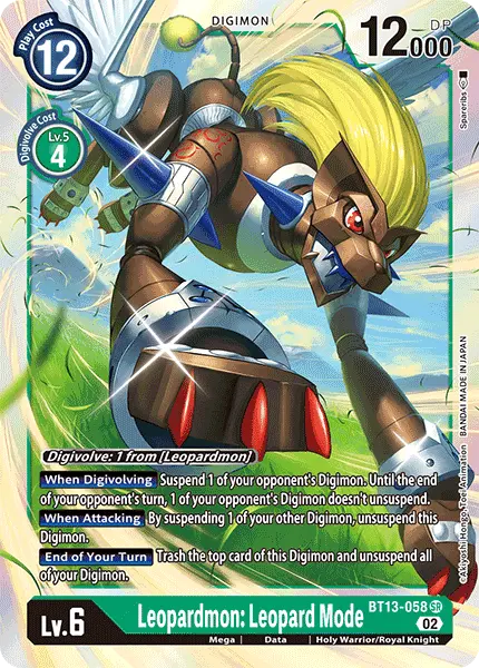 Digimon TCG Card 'BT13-058' 'Leopardmon: Leopard Mode'