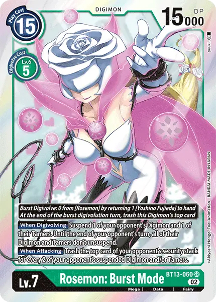 Digimon TCG Card 'BT13-060' 'Rosemon: Burst Mode'