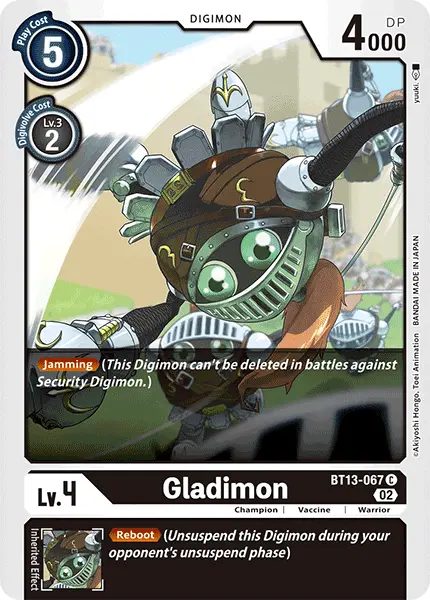 Digimon TCG Card BT13-067 Gladimon