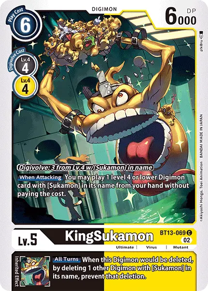 Digimon TCG Card BT13-069 KingSukamon