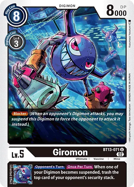 Digimon TCG Card 'BT13-071' 'Giromon'