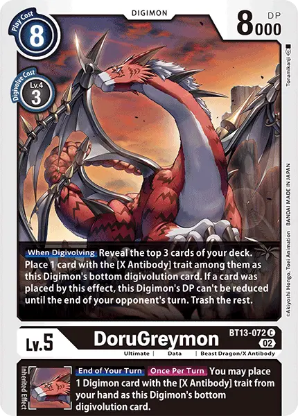 Digimon TCG Card 'BT13-072' 'DoruGreymon'