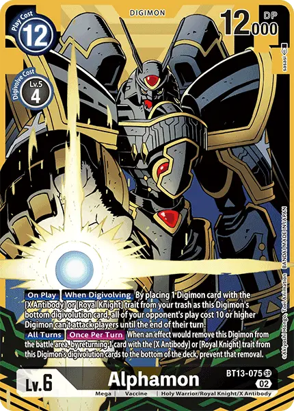 Digimon TCG Card 'BT13-075_P1' 'Alphamon'