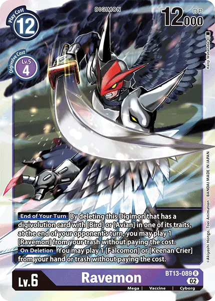 Digimon TCG Card 'BT13-089' 'Ravemon'