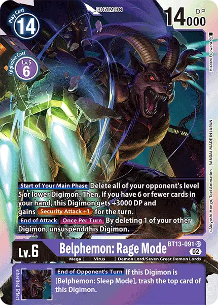 Deck BT13 Belphemon with preview of card BT13-091