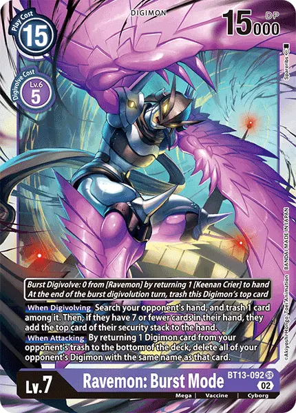 Digimon TCG Card 'BT13-092' 'Ravemon: Burst Mode'