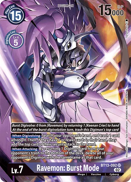 Digimon TCG Card 'BT13-092_P1' 'Ravemon: Burst Mode'