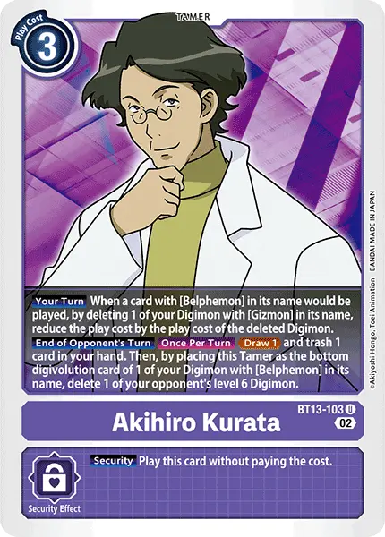 Digimon TCG Card BT13-103 Akihiro Kurata