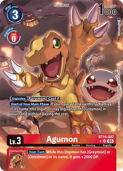 Digimon TCG Card 'BT14-007_P1' 'Agumon'