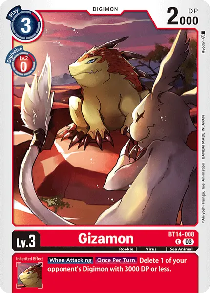 Digimon TCG Card 'BT14-008' 'Gizamon'