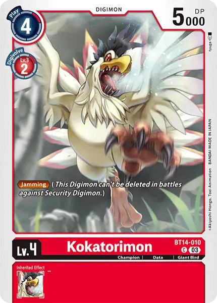 Digimon TCG Card 'BT14-010' 'Kokatorimon'