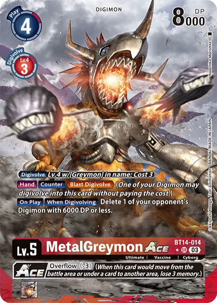 Digimon TCG Card BT14-014_P1 MetalGreymon