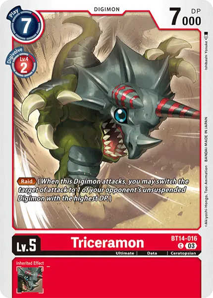 Digimon TCG Card BT14-016 Triceramon