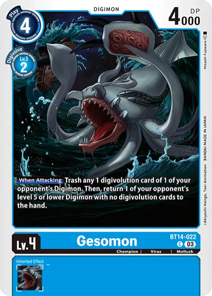 Digimon TCG Card 'BT14-022' 'Gesomon'