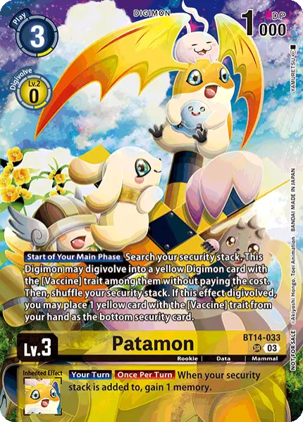 Digimon TCG Card 'BT14-033_P2' 'Patamon'
