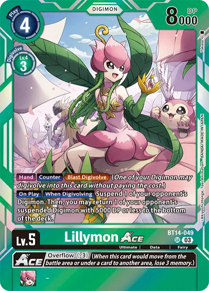 Deck BT14 Lillymon Ace Bandai with preview of card BT14-049