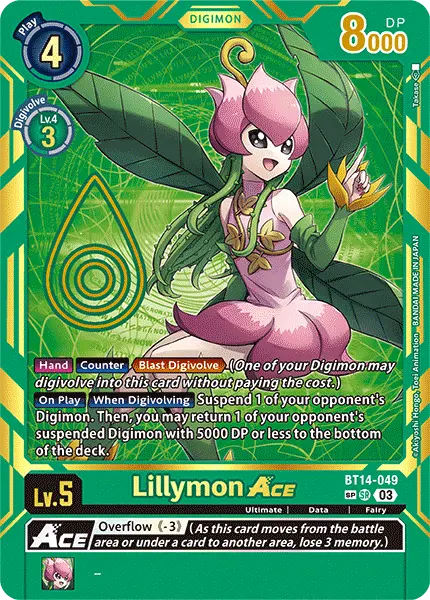 Digimon TCG Card 'BT14-049_P3' 'Lillymon'